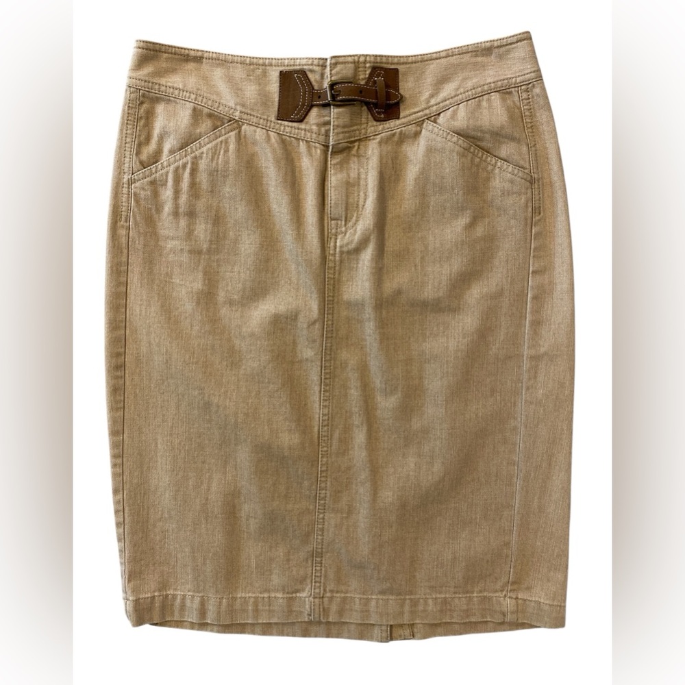 LRL Lauren Jeans Co. Ralph Lauren Tan Cotton Skirt Size 4